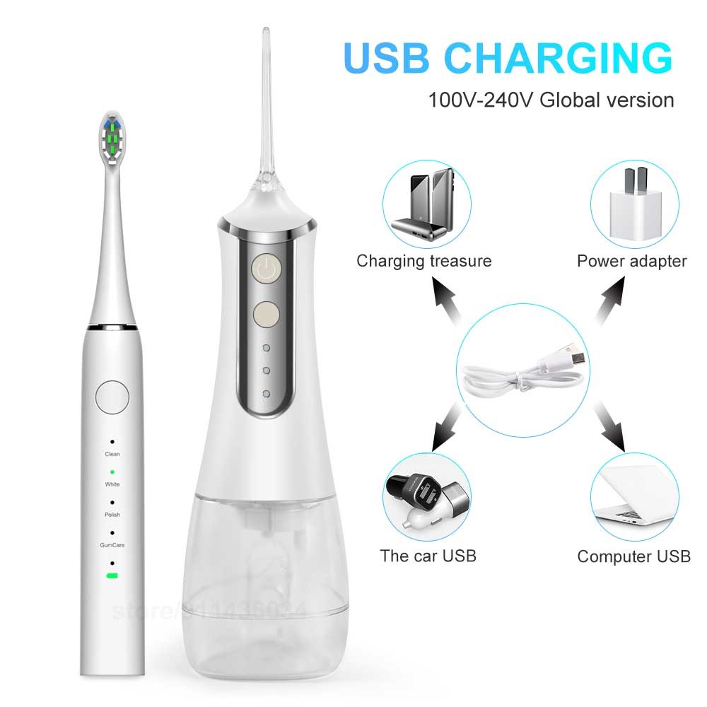 Oral Irrigator 3 Modes Water Flosser Waterproof IPX7 Dental Water Jet Irrigator Dental Teeth Whitening Electric Toothbrush Gift