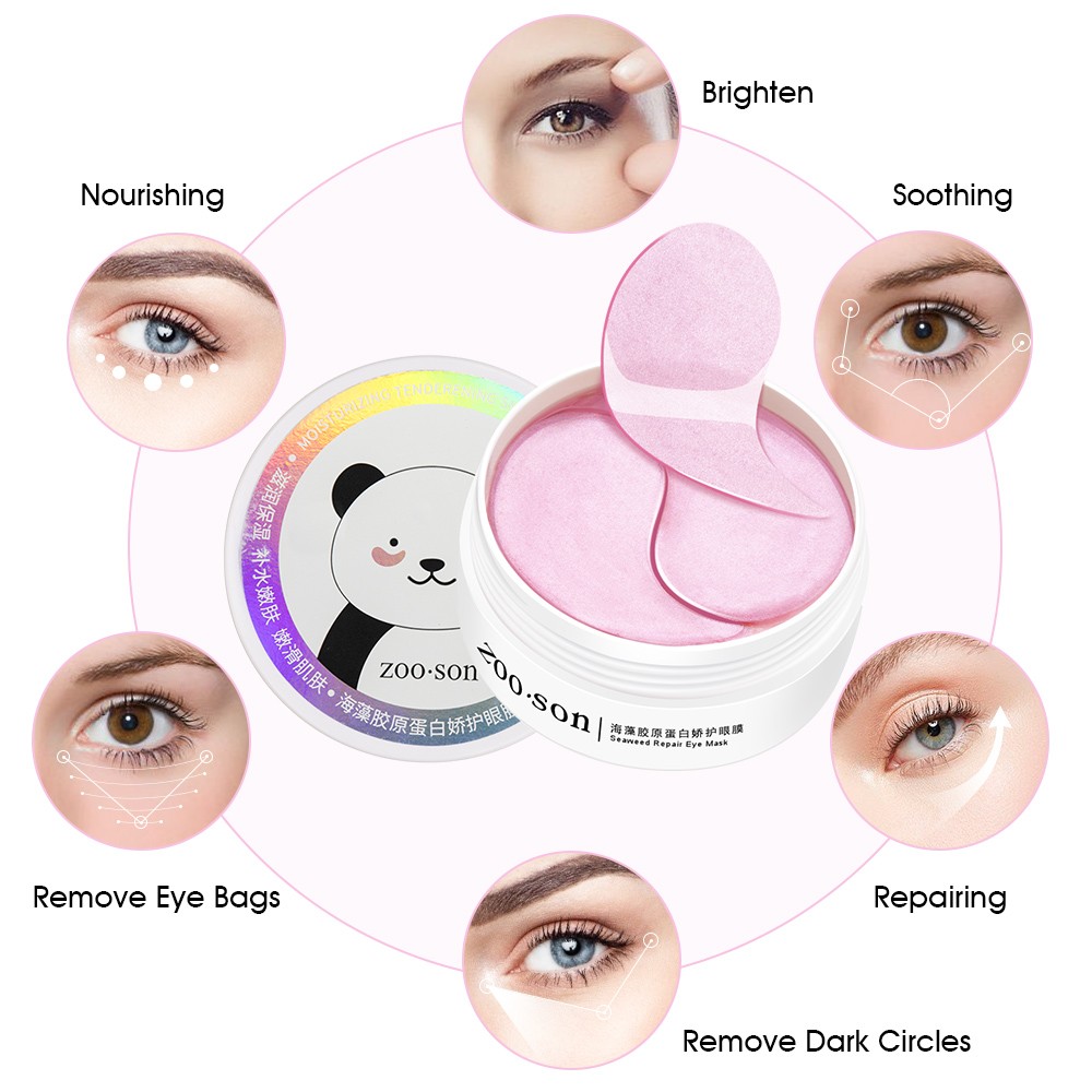 seaweed collagen eye patches under eye patches edema hydrogel eye patches dark circle patches korean mask 60pcs