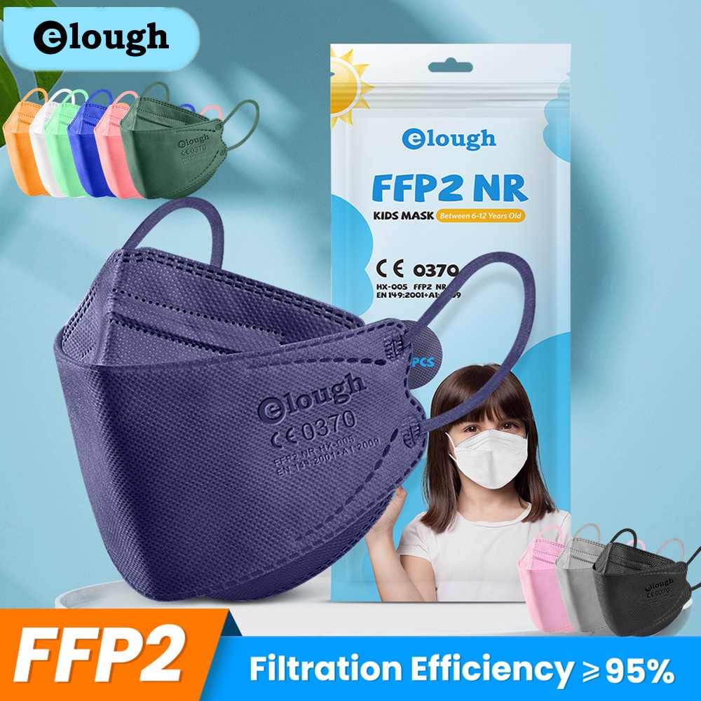 Elough Mascarillas FPP2 Ninos 6-12 Años 4 Layers Infant FFP2 Kids Children Masks FFP 2 ffp2Mascarilla KN95 Infantil Mask