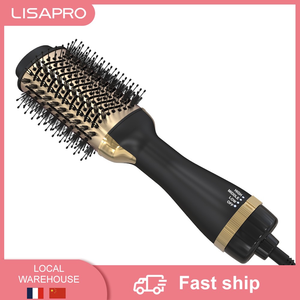 LISAPRO 2 in 1 One Step Hair Dryer and Volumizer Hair Straightener Hot Air Brush Hair Curler Hair Beauty and Health Styling