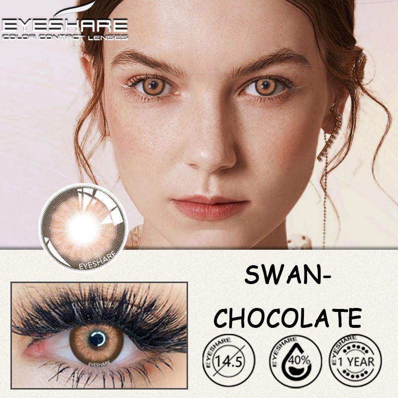 Eyeshire Eye Color Contact Lenses 1 Pair Natural Colored Lenses Yearly Cosmetic Lens Brown Cosmetic Lenses Contact Lens