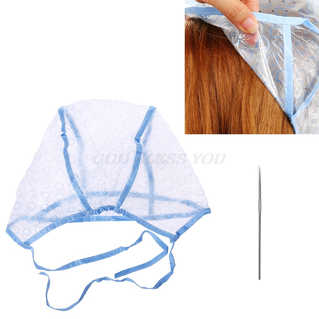 2pcs/set Hair Dyeing Cap + Hook Brush Coloring Highlighting Frosting Tipping Cover Protector Pro Hair Salon Care Styling Tools