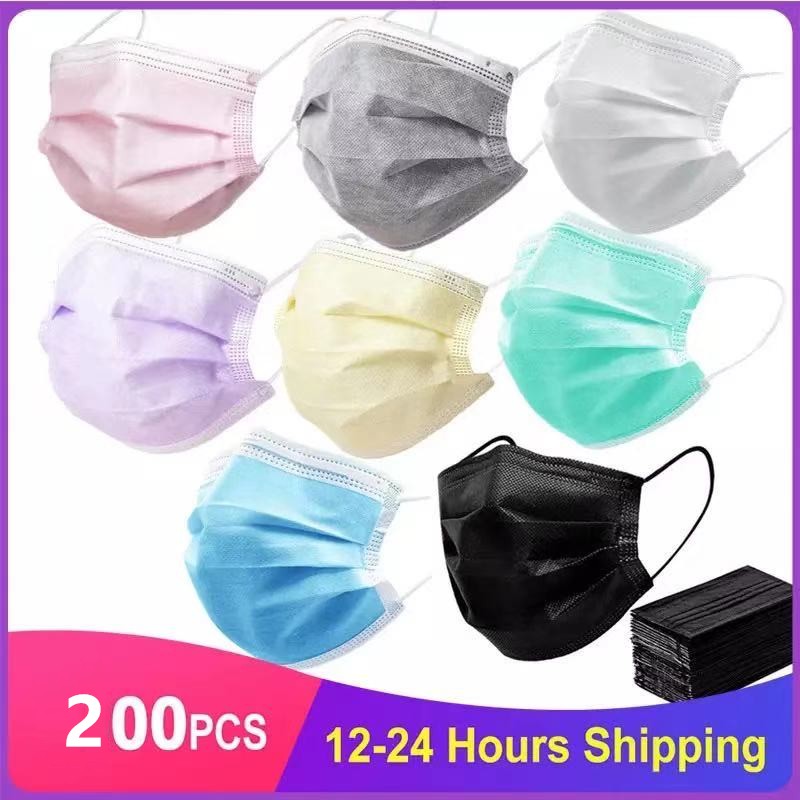 Disposable masks colorful masks mascarillas quiurgicas homology adas black non-woven face masks 3 layer adult mouth caps mascara mask