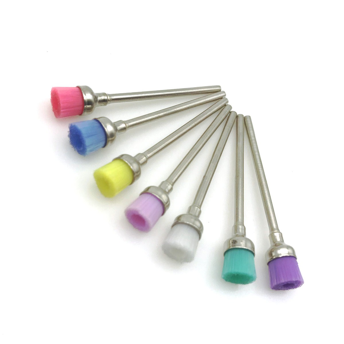 7pcs Nail Art Dental Drill Bit Teeth Cleaning Brush Colorful Bowl Polisher Brush Manicure Accessories Brush Set