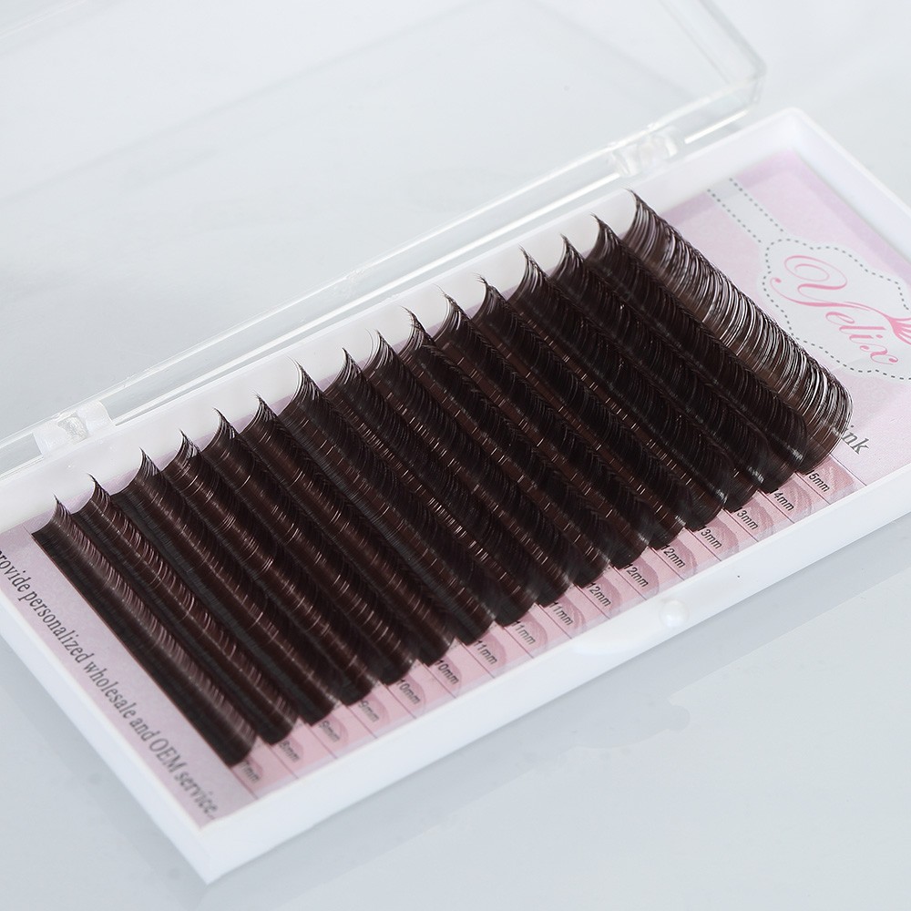 Yelix- Brown False Eyelashes Extensions, Individual Eyelashes, Natural Eyelash Extensions, 16 Lines