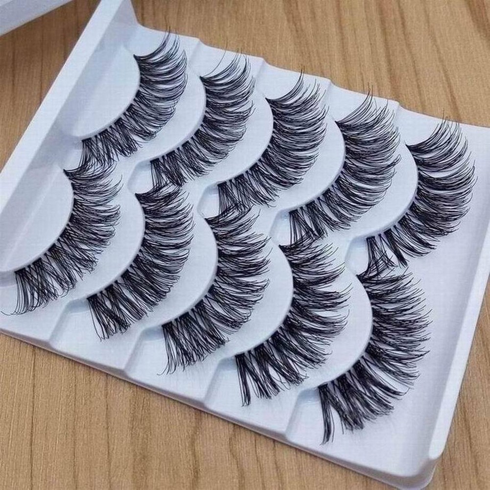 5 Pairs Makeup Handmade Natural Long Volume False Eyelashes Eye Lashes Extensions False Eyelashes