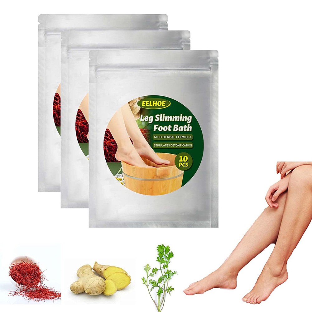 10pcs Natural Mugwort Ginger Herb Detox Foot Soak Anti Edema Dysmenorrhea Insomnia Effervescent Powder Weight Loss Relax