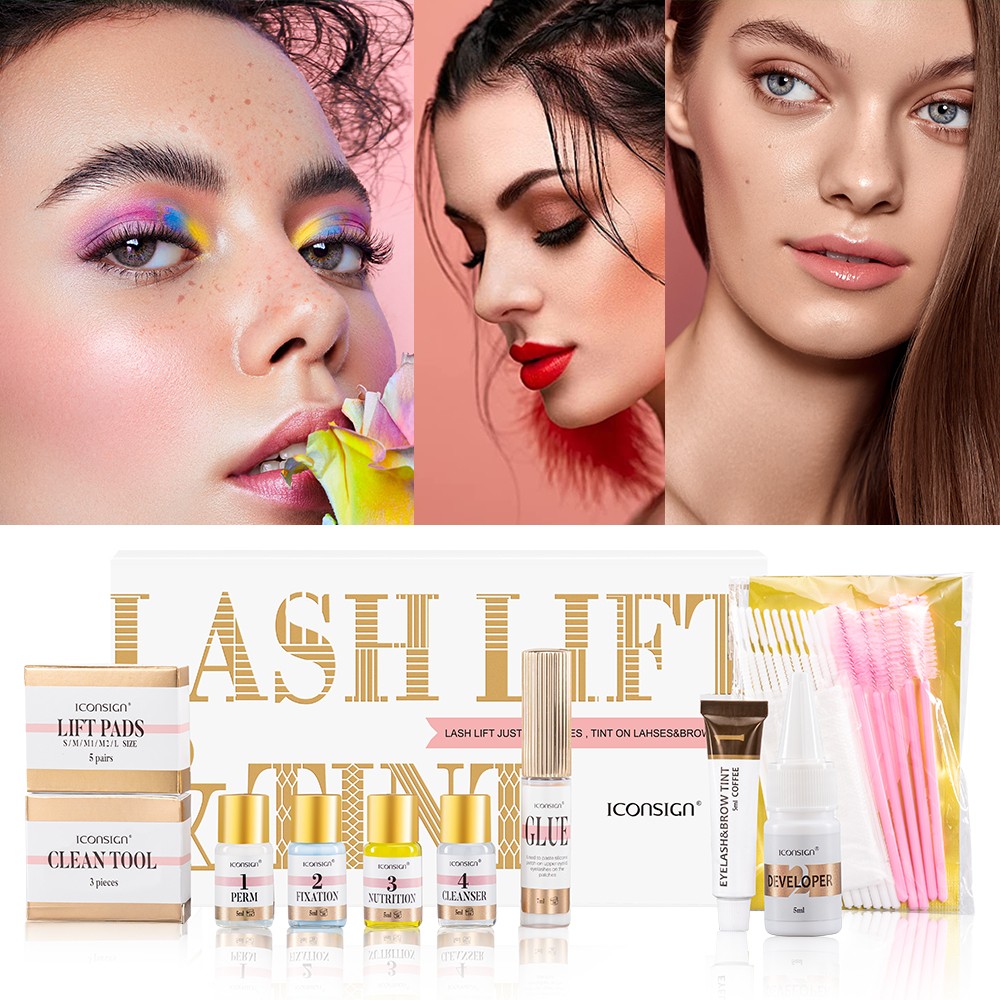 ECONEXEL New Eyelash Eyebrow Dye Tint Kit Professional Lash Lifting Eyebrow Dyeing Mascara Make Up Setting