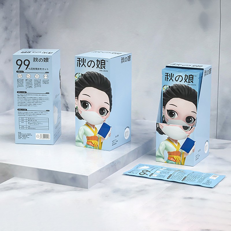 Newly Upgraded Adult Ffp2 Kn95 Mask 3D Four Layer Independent Protection Packaging Disposable Mask Display Box