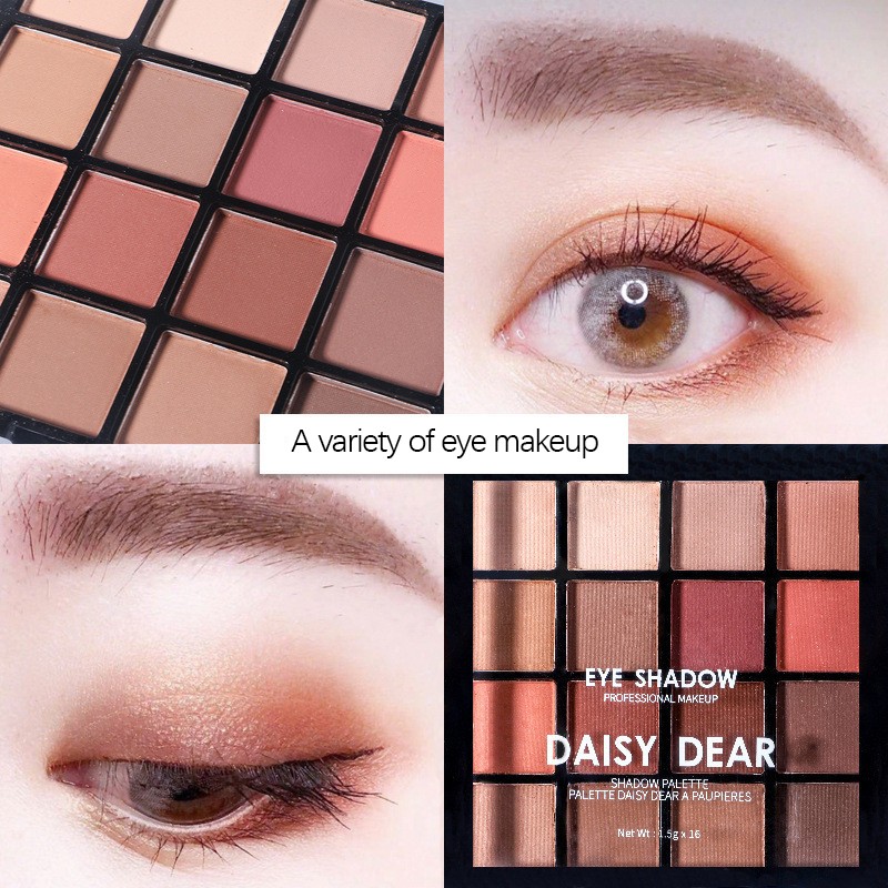 16 Colors Shimmer Matte Eyeshadow Palette Waterproof Long Lasting Eye Shadow Pigment Earth Color Eyes Makeup Cosmetics TSLM1