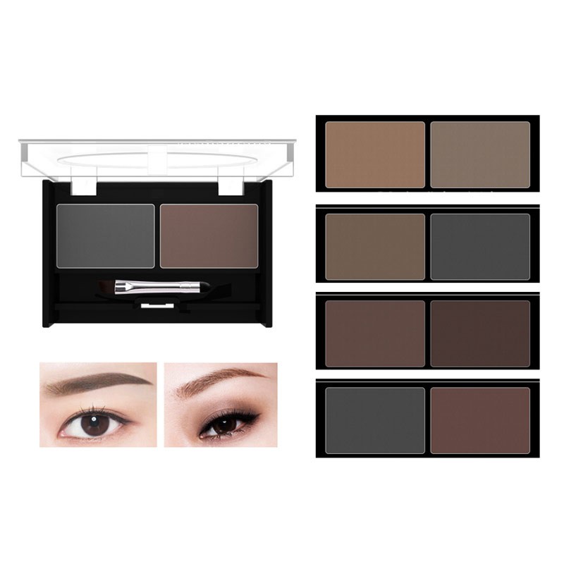 MYG 4 Colors Waterproof Eyebrow Powder Long Lasting Eye Shadow Eyebrow Palette + Eyebrow Brush