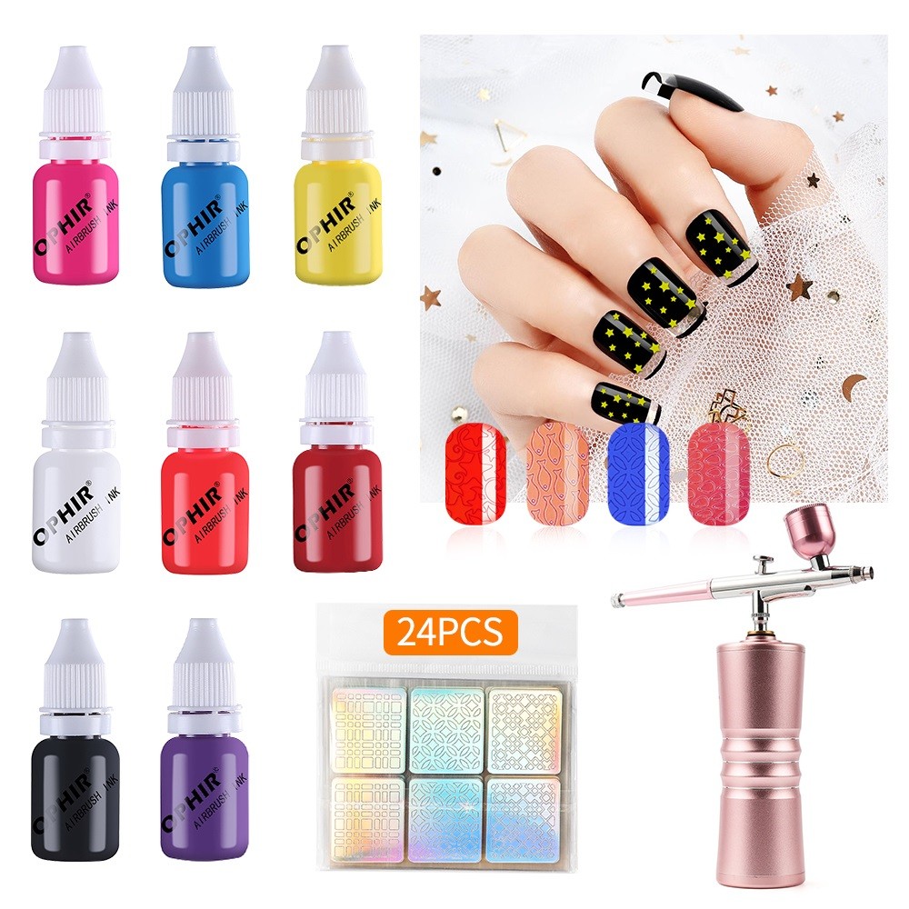 8 Colors 10ml Airbrush Nail Ink For Airbrush Spray Nail Polish Art Painting Use Pigment Inks Airbrushing Kit Manicure Tool