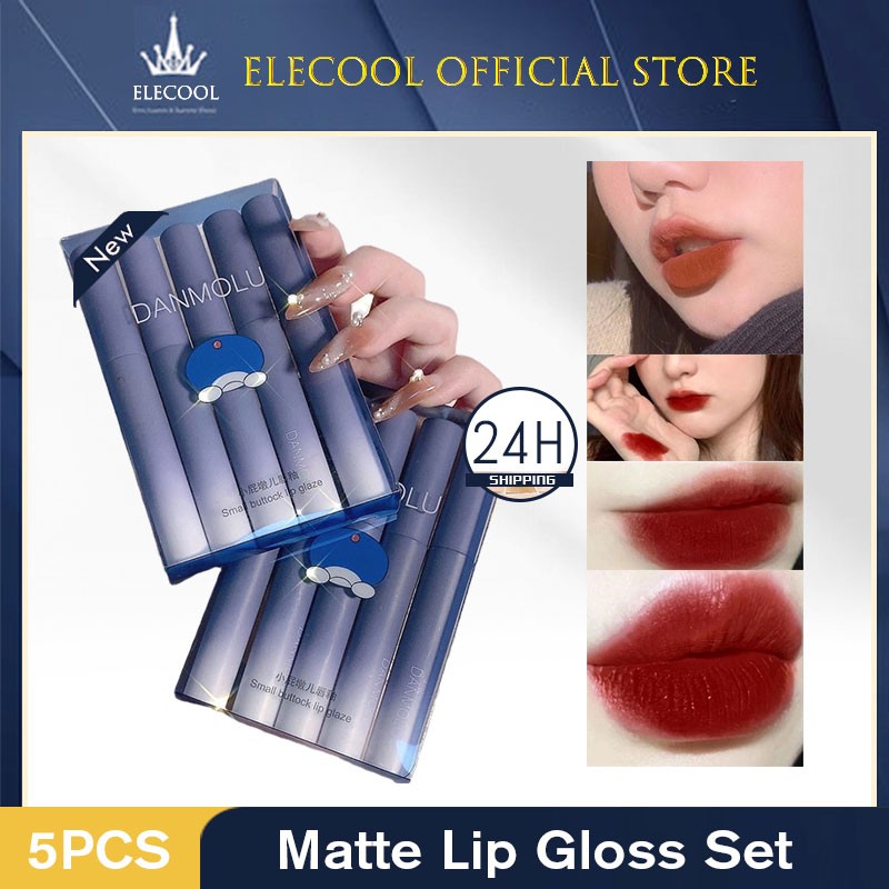 5 sticks set lip gloss lasting matte velvet non-fading lipstick waterproof lip tint korean cosmetics makeup lip gloss female lips