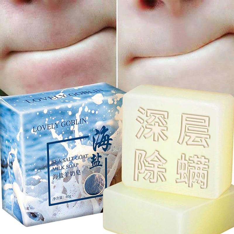 5/10pcs Remove Pimple Pore Acne Foam Sea Salt Cleanser Soap Moisturizing Goat Milk Soap Face Care Wash Based Soap Tools