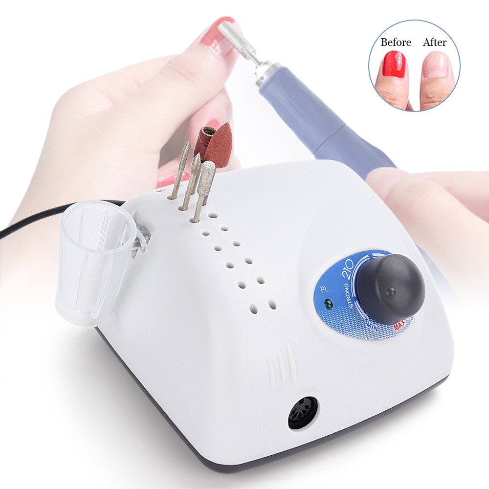 Strong 210 Handpiece Electric Nail Drill Handle 35000RPM 105L Nail Drill Machine Manicure Pedicure Bits File Polish Nail Art Tool