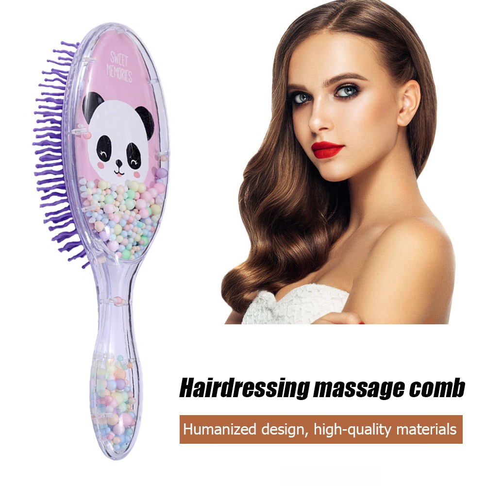 Cartoon Children Foam Panda Anti-static Hair Brush Massage Comb Shower Wet Detangling Hair Brush Salon Hairdressing Tools