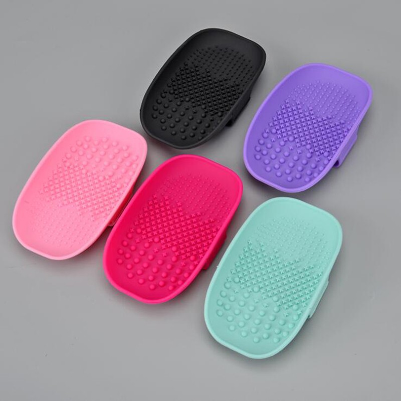 1pc Silicone Makeup Brush Cleaning Mat Cosmetic Brush Cleaner Palette Scrub Professional Makeup Brush Washing Pad Tools