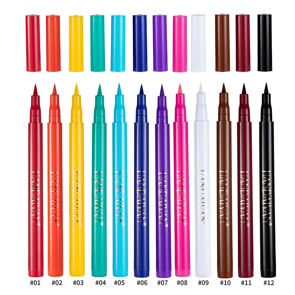 Colorful Liquid Eyeliner Waterproof Gel Eyeliner Stamp Pen Pencil Long Lasting No Blooming Waterproof Eye Liner Makeup Tools