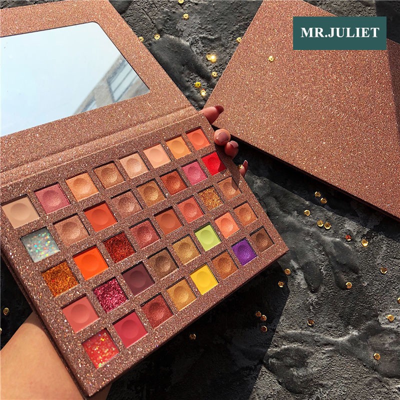 40 color eyeshadow palette super flash powder sequin pearlescent waterproof beginner earth color eyeshadow palette