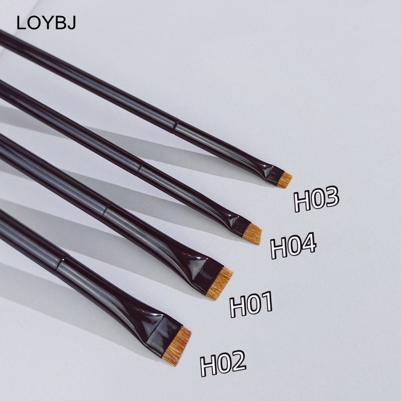 Loebig Professional Eye Makeup Brushes Flat Eyeliner Brush Angled Eyebrow Cosmetic Brush Outline Super Fine Make Up Brushes Set