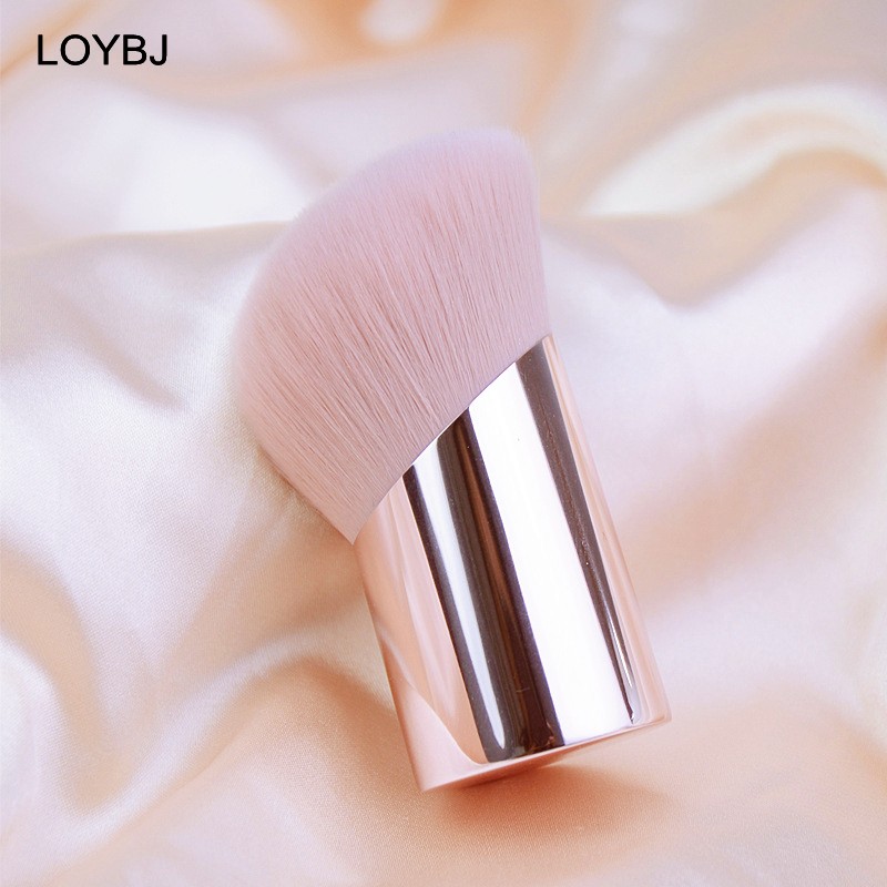 LOIBIG 1PC Oblique Cosmetic Powder Brush Round Head Powder Foundation Blush Contour Brushes Professional Cosmetic Blending Tools