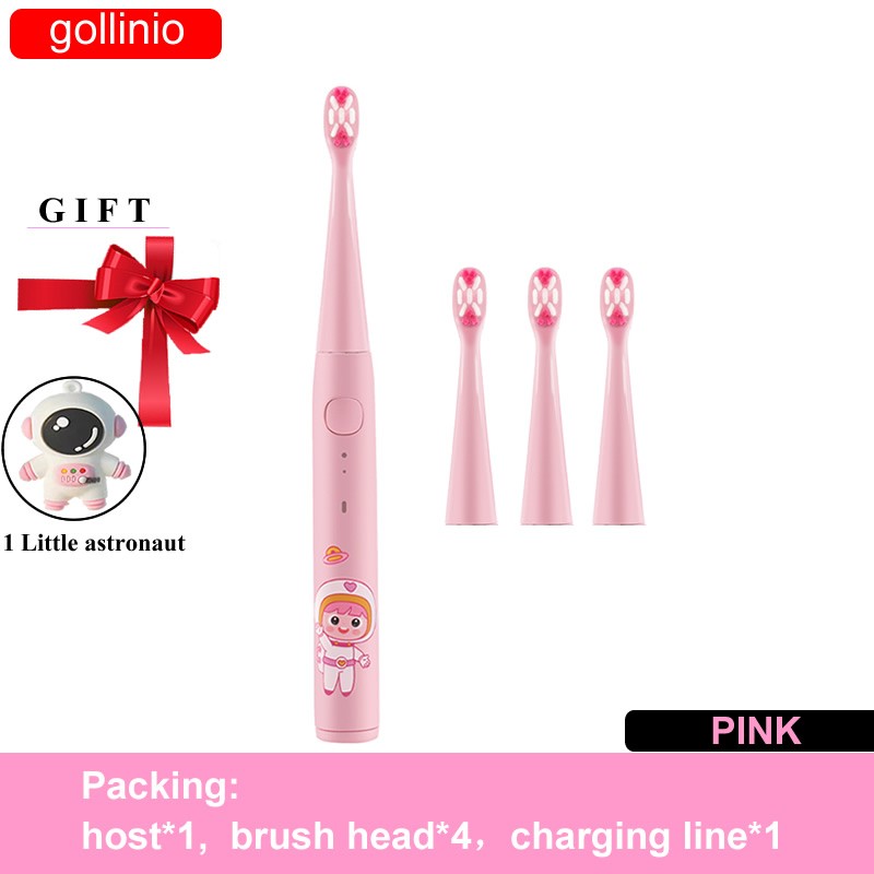 Gollinio Electric Toothbrush Kids Usb Fast Charging GL54B Children's Toothbrush Rechargeable Toothbrush Replacement Head