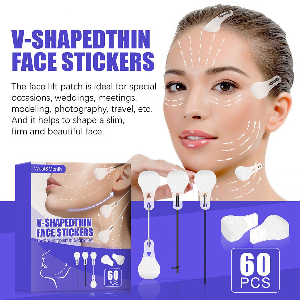 60pcs/set Invisible Thin Face Stickers Face Line Wrinkles Sagging Skin V-Shape Face Lifting Fast Chin Tightening Face Care Set