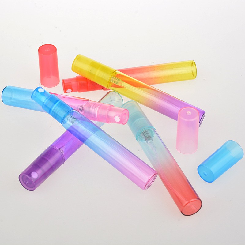 50pcs/lot 4ml 8ml Mist Spray Bottles Refillable Perfume Empty Tube Glass Travel Bottles Rainbow Color Spray