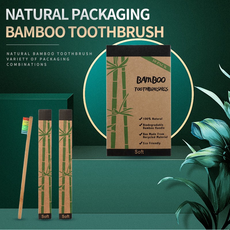 10pcs Bamboo Toothbrush Natural Bamboo Toothbrush Set Soft Bristles Charcoal Teeth Eco Bamboo Toothbrushes Dental Oral Care