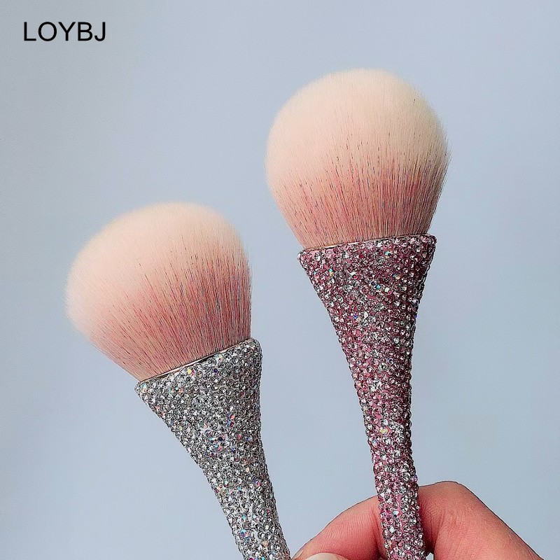 Loebig Luxury Diamond Makeup Brushes Set Shiny Loose Powder Foundation Blush Highlighter Brush Women Face Beauty Tools