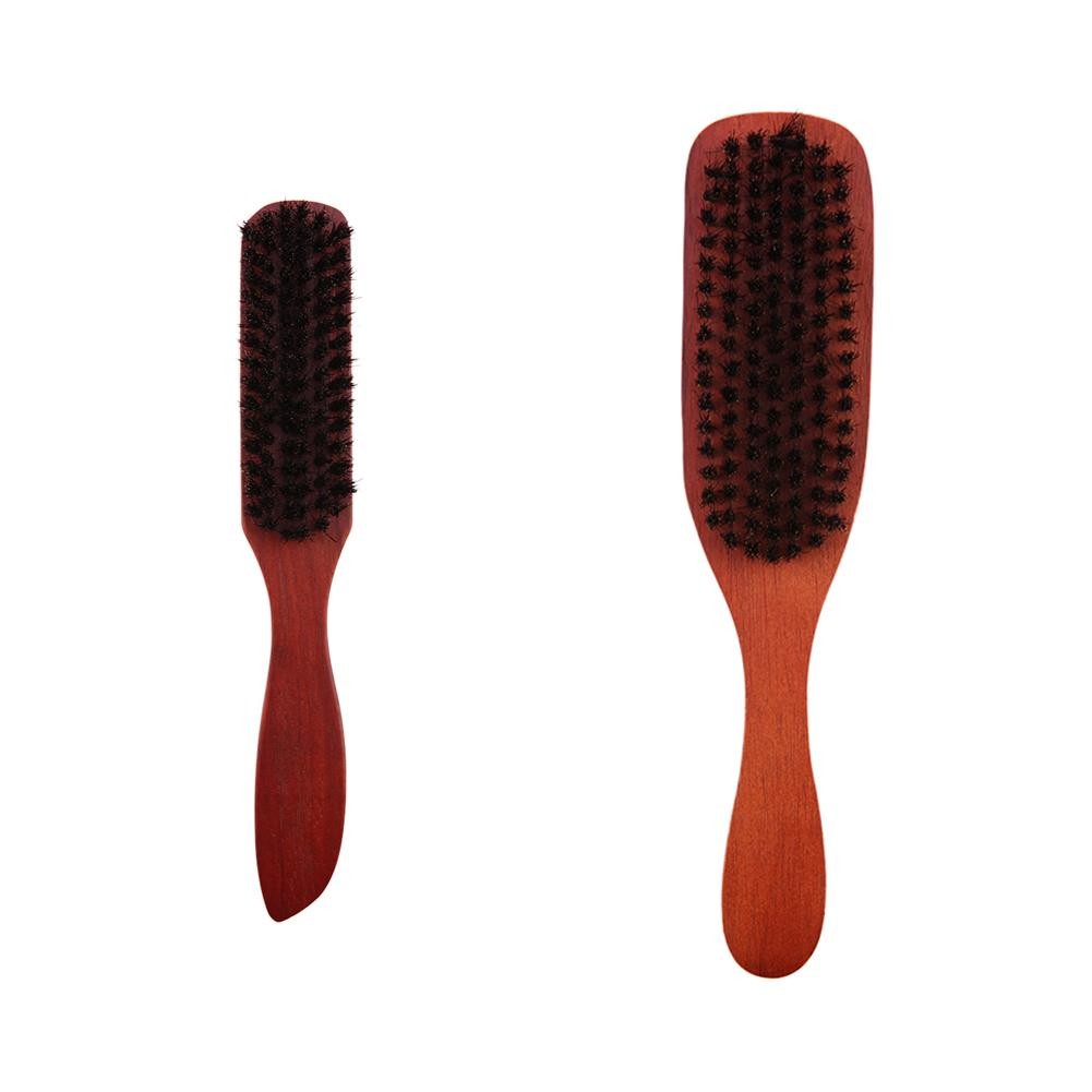 Men's and Women's Wooden Handle Hair Brush Solid Boar Bristle Combs for Beard and Hair Styling