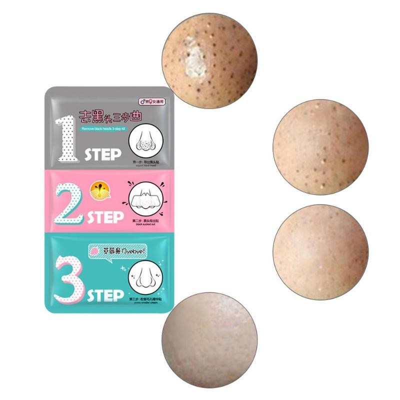 Remove Blackhead Nose Patch 3 Steps T Area Care Deep Clean Pores Blackhead Clean Face Care Products Shrink Pore Sticker