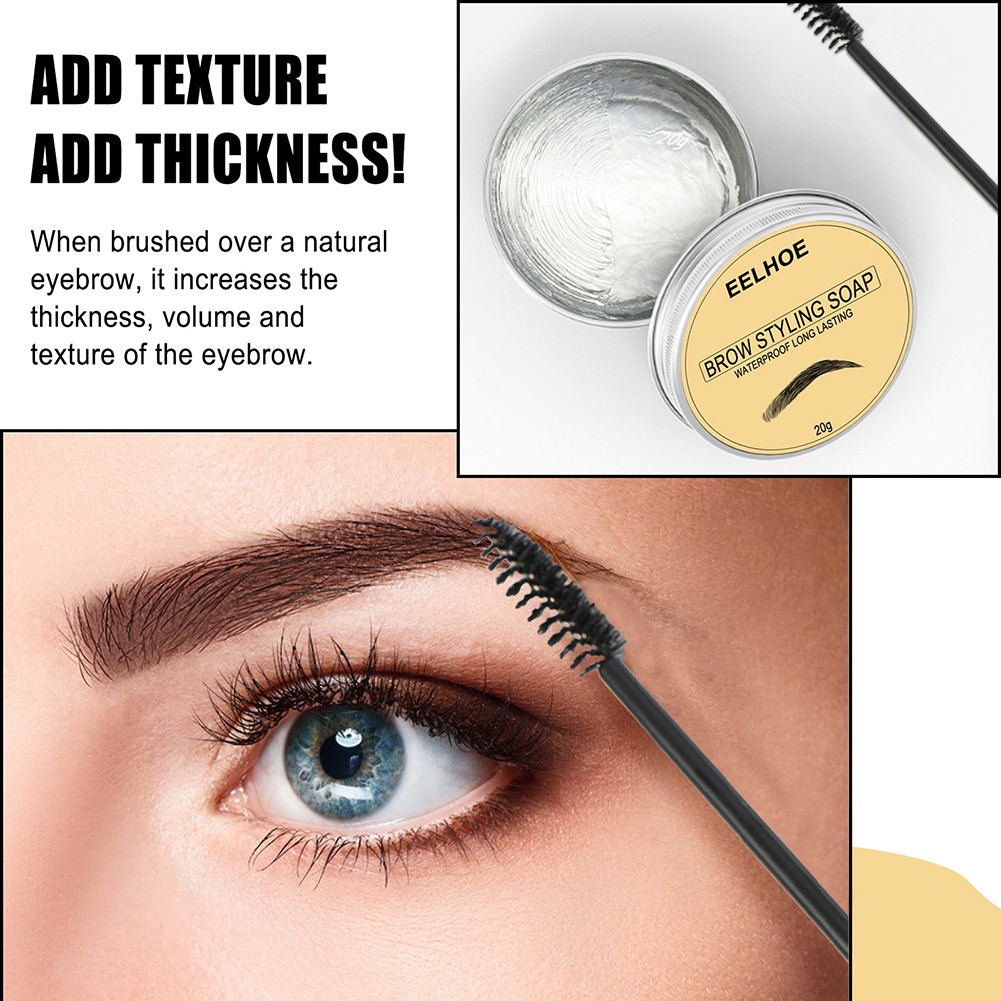 20/30/50g New Long Lasting Eyebrow Soap Wax Dense Eyes Brow Transparent Makeup Styling Gel Wax With Brushes Cosmetic Tools