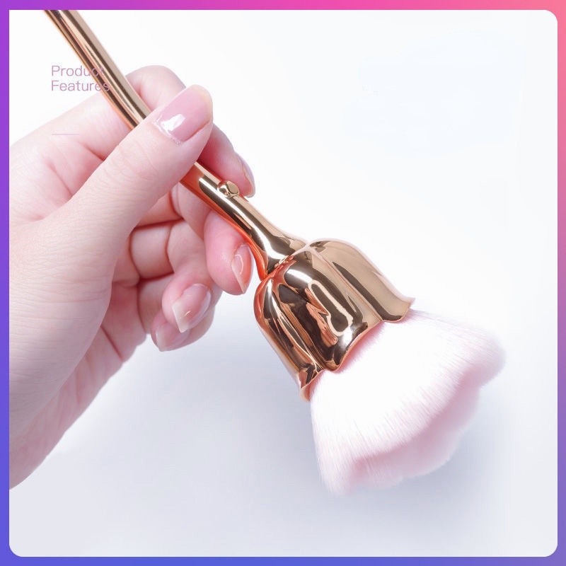 Makeup Brushes Cosmetic Tool Nail Art Brush Soft Clean Dust Rose Flower Shape Foundation Powder Glitter Beauty Manicure Care