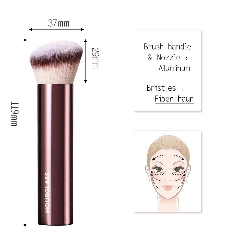 Hourglass Fade Makeup Brushes Face Liquid BB Cream Foundation Powder Angled Seamless Finish Synthetic Cosmetic Tools