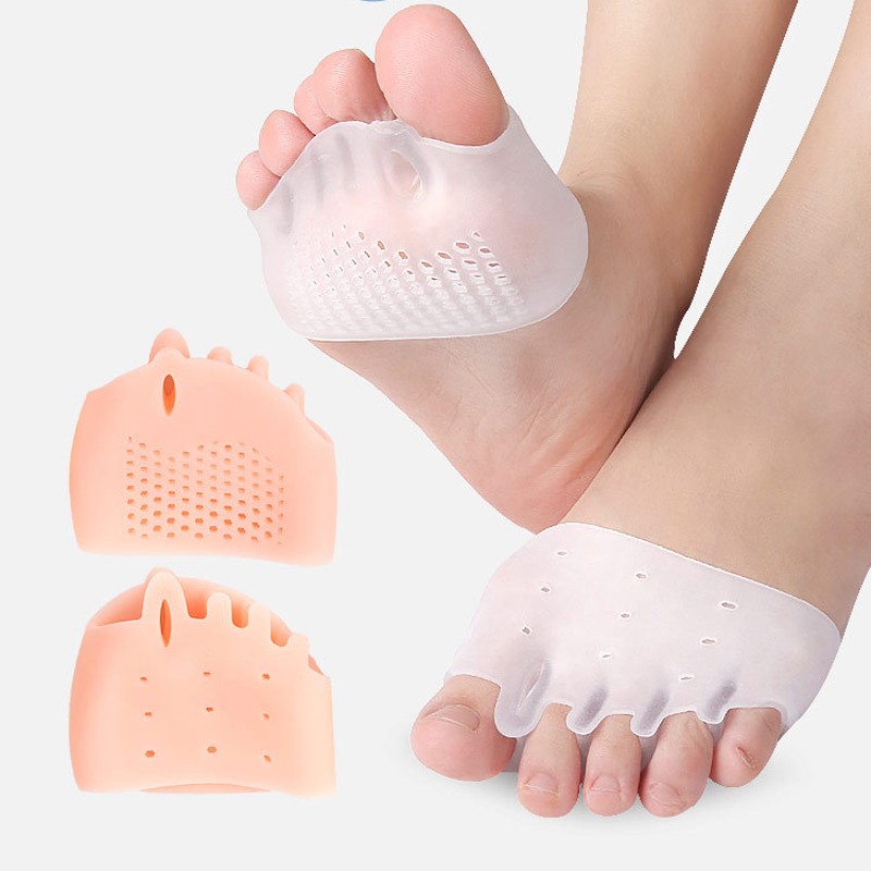 Silicone Forefoot Pads Toe Separator Cushion Pad Pain Relief Shoes Insoles Finger Toe Valgus Corrector Gel Pads Foot Care