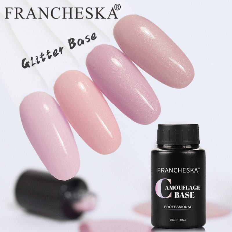 Franeska - Semi-Permanent Gel Nail Polish, Gloss, Clear, Nail Art, Varnish Base, 30ml, TSLM1