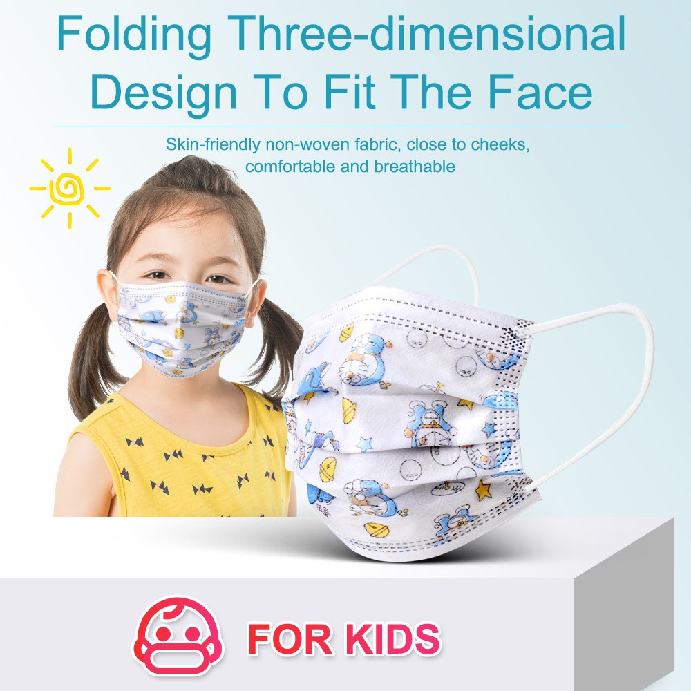 Children's disposable mask girl 3 layer respirator anti-dust maske Doraemon cartoon children's masks mascarillas ninos kitty bear