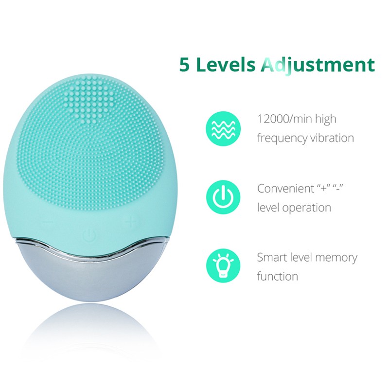 Rechargeable Electric Facial Cleanser Multifunctional Face Massager Cleaning Brush Skin Exfoliating Clear Acne IPX7 Waterproof