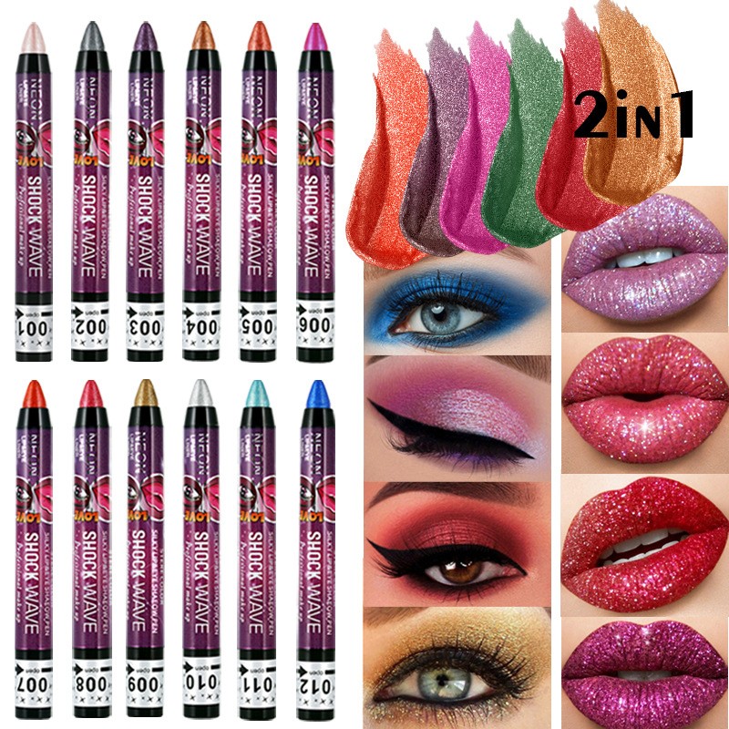 12 Color Pearlescent Silkworm Eyeshadow Pen Long Lasting Waterproof Contour Shadows Makeup Shiny Eye Shadow Stick Cosmetics