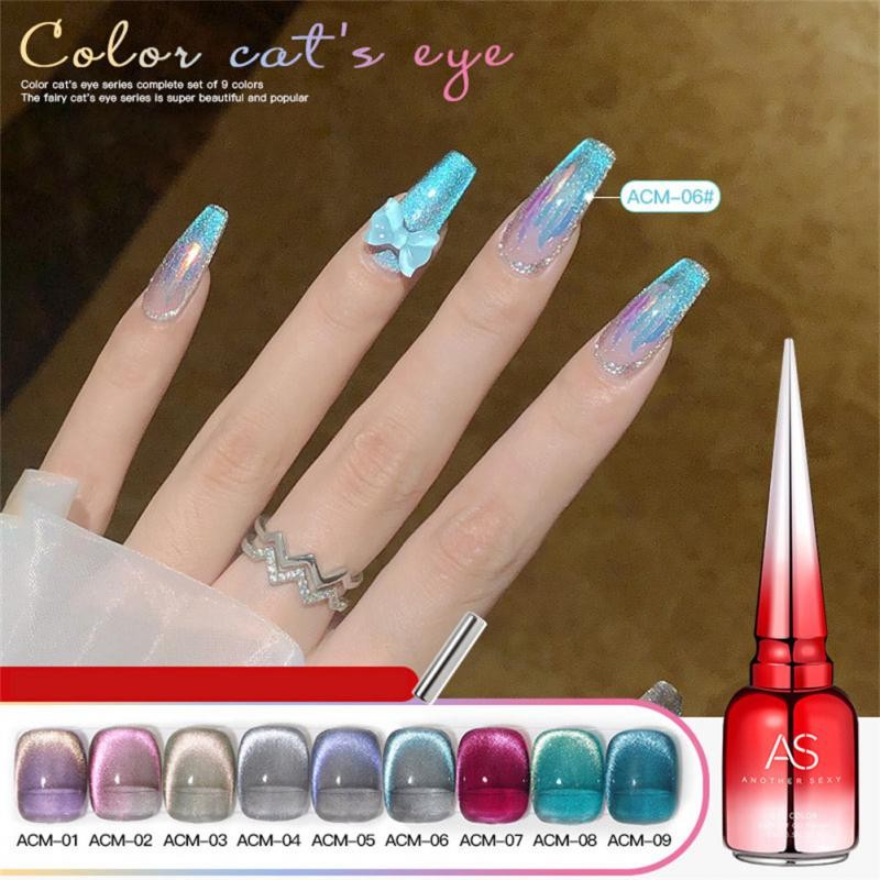 Cat Eye Nail Gel Polish Transparent Custom Glossy UV Semi Permanent Varnish Gel Nail Salon Nail Polish TSLM1