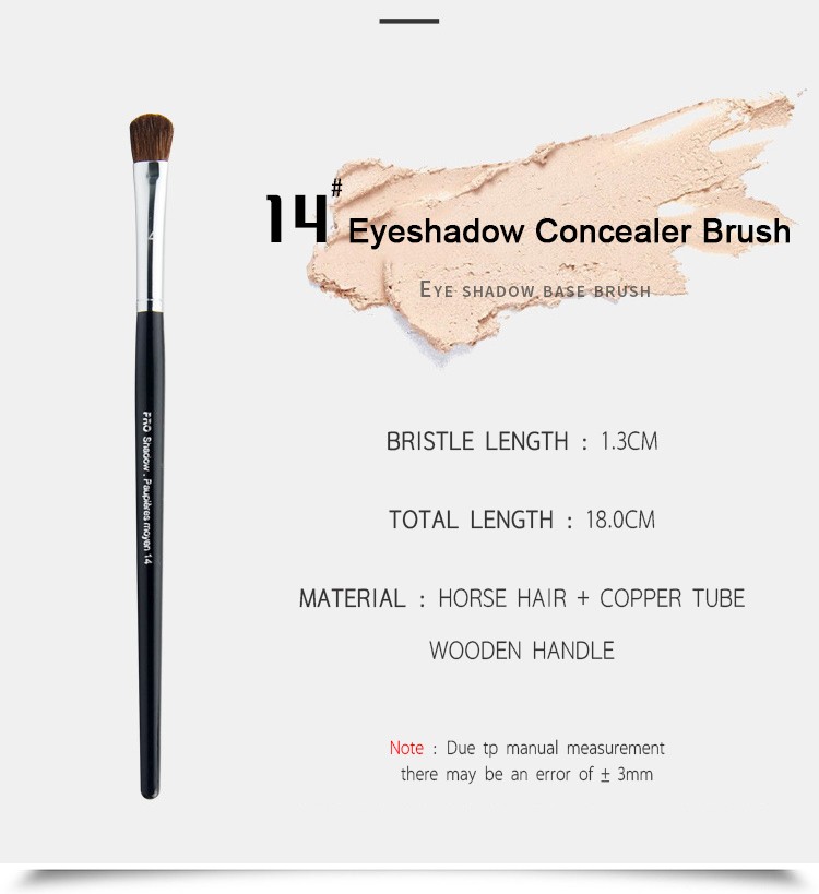 Pro Eye Shadow Makeup Brush 14-Hair Natural Soft Medium Eye Nose Shading Blending Cosmetics Beauty Tools Brocha Maquillaje