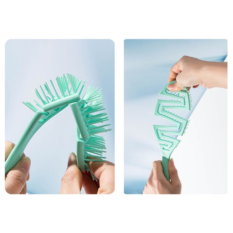 Wet Pro Flex Dry Brush, Curved Comb, Massage Form Thin Comb, Ribs Curling Comb, Can be used on wet hair for easy detangling