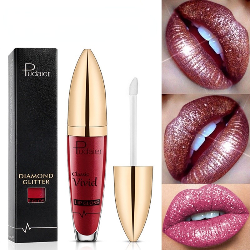 18 Color Matte To Glitter Shimmer Liquid Lipstick Shiny Diamond Lip Gloss Waterproof Long Lasting Pearl Lipgloss Women Lips Makeup