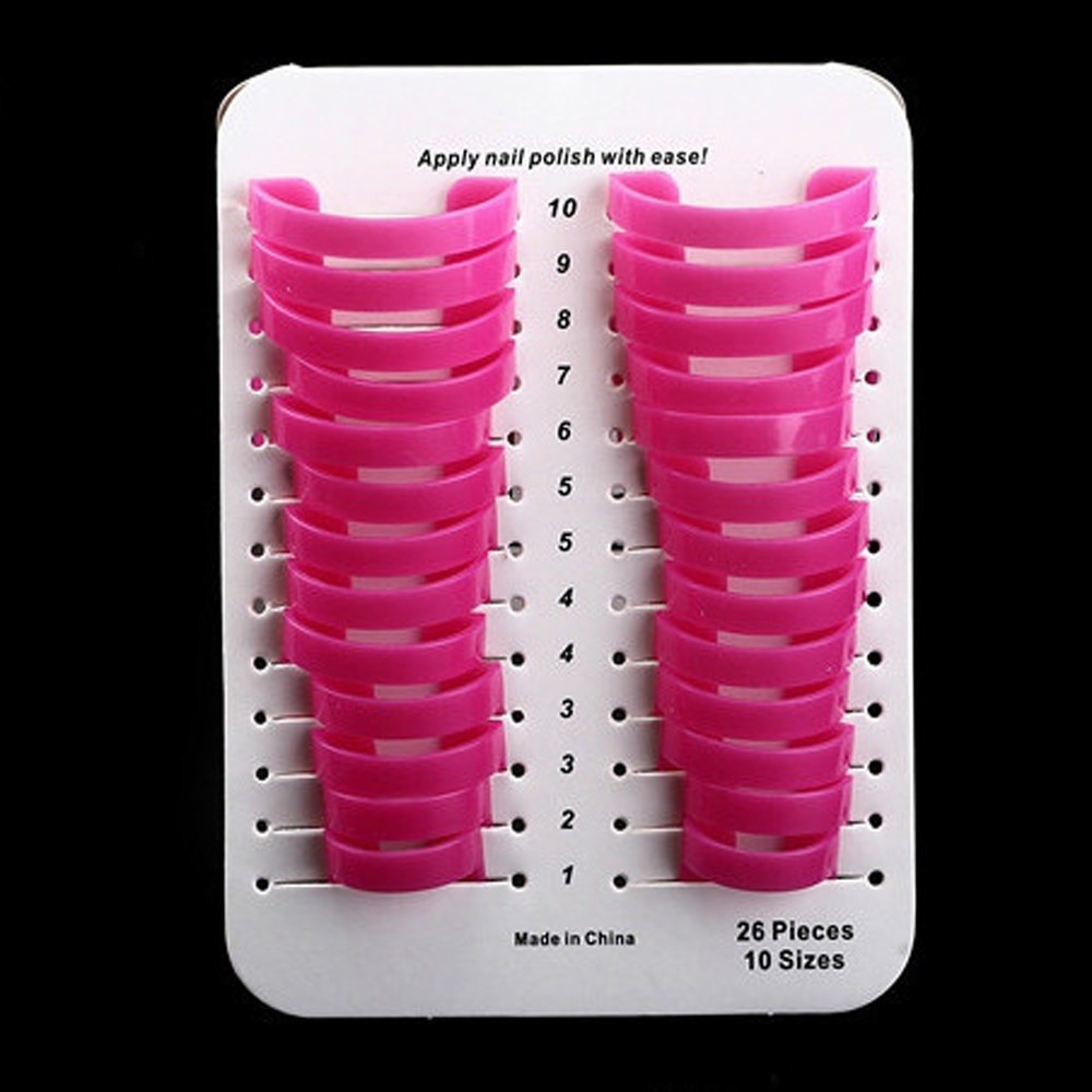 26pcs/set 10 Sizes G Curve Shape Nail Protector Lacquer Finger Shield Liquid Proof French Stickers Manicure Nail Clip