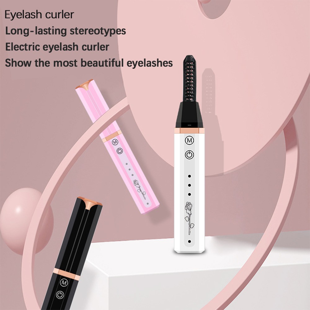 New Fast Electric Heating Eyelash Curler USB Rechargeable Eyelash Curling Roller Long Lasting Natural Eye Beauty Makeup Tools