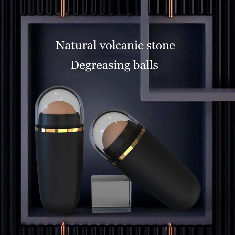 Facial Oil Absorption Roller Natural Volcanic Stone Body Massage Stick Face Makeup Tool Skin Care Face Pore Cleaning Oil Roller