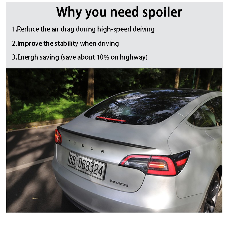 New 2022 model y/model 3 spoiler carbon fiber performance rear spoiler carbon fiber car body styling