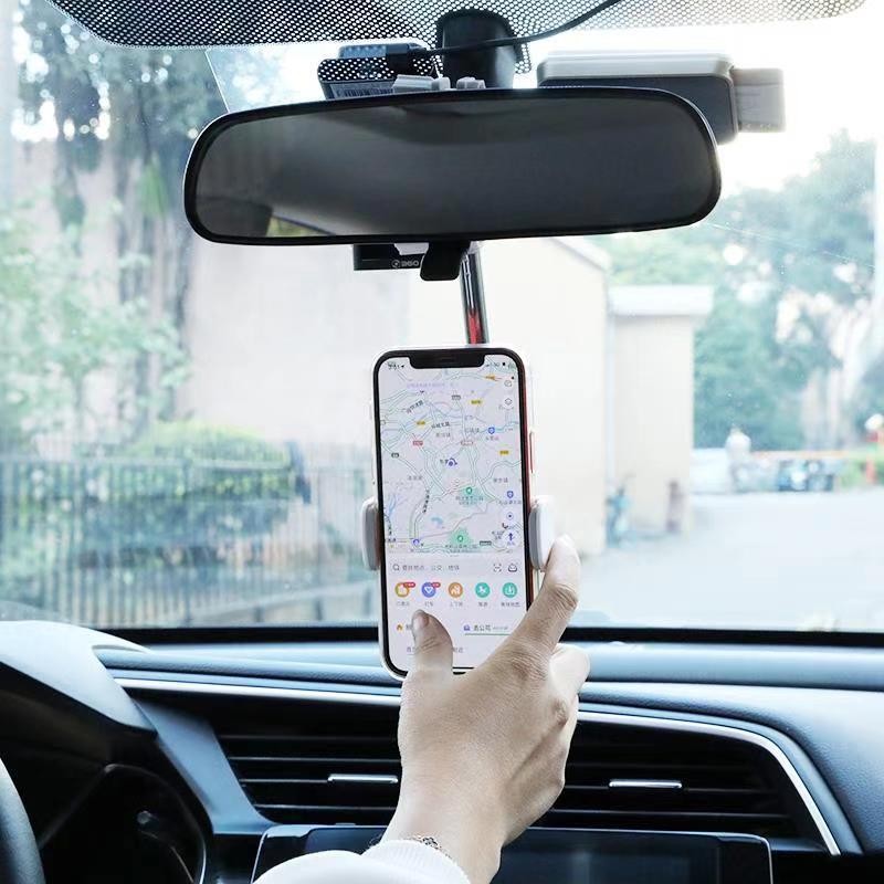 360 Degree Car Rearview Mirror Mount Phone Holder for iPhone 12 GPS Seat Smartphone Car Phone Holder Adjustable Support Stand