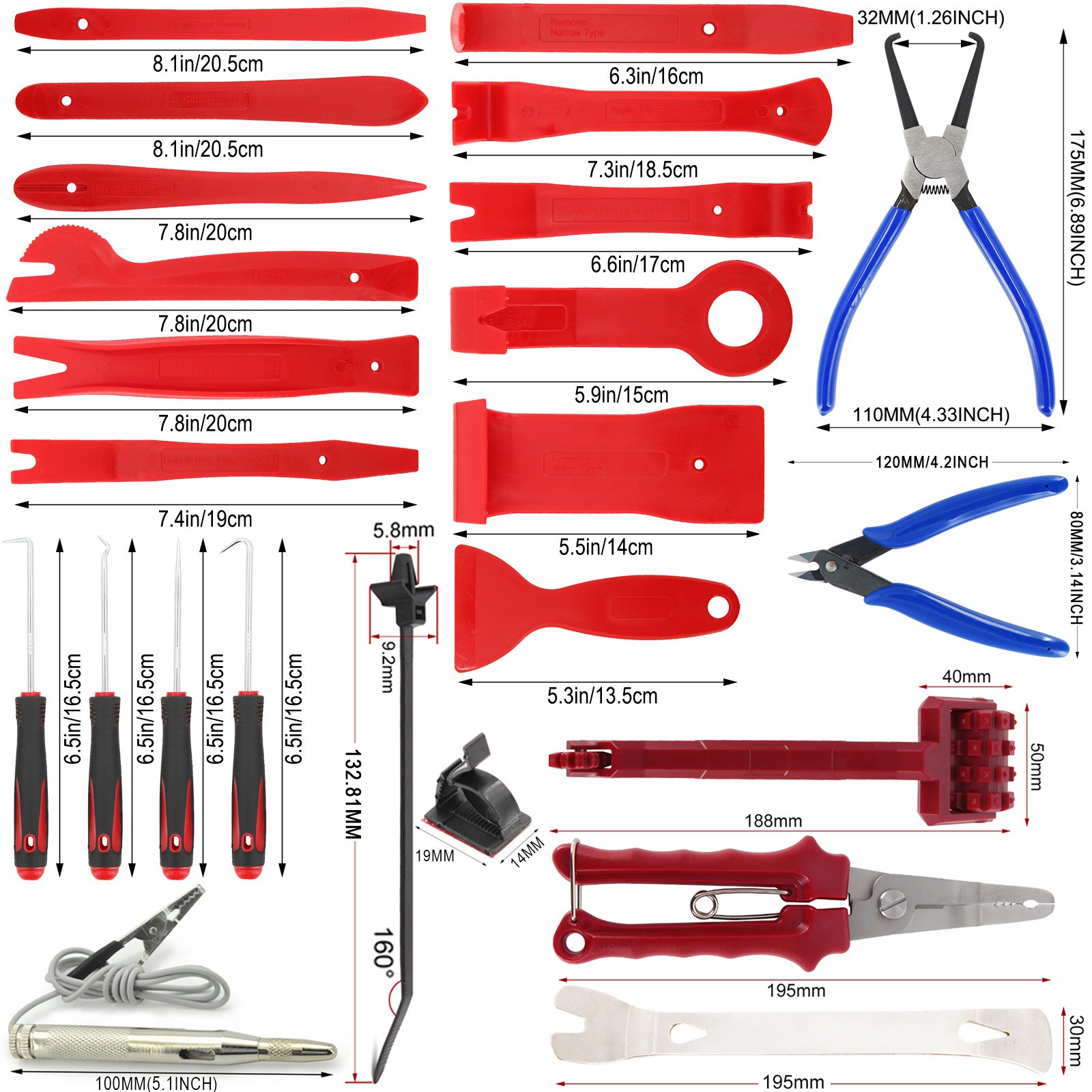 Car Opening Hole Bonnet Repair Tool Kit Interior Dashboard Panel Repair Kit Hole Bonnet Audio Deadener Roller Mat